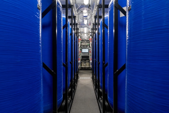 Multimedia filtration system installed inside a containerized water treatment unit
